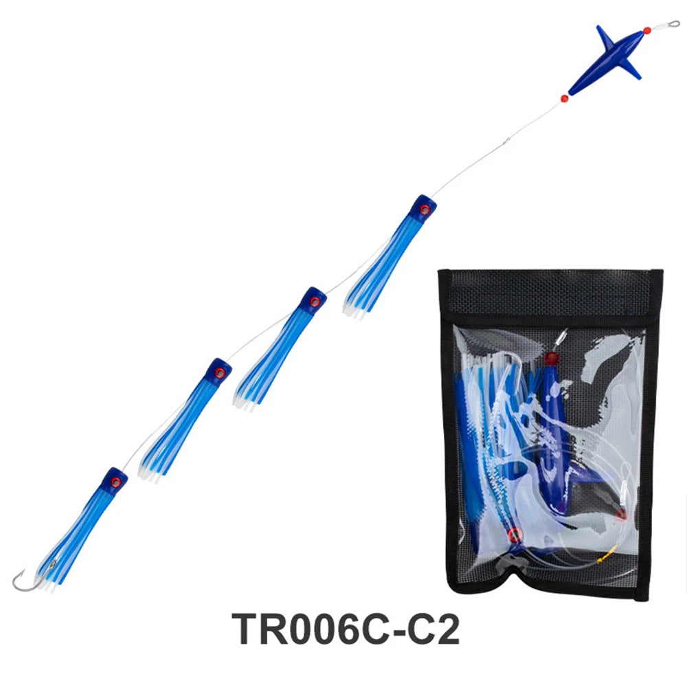 9"Rig Bird Trolling Lures Fishing Rigged Lure Squid Tuna Daisy Chain Artificial Bait Saltwater Big Game Fishing Mahi Marlin