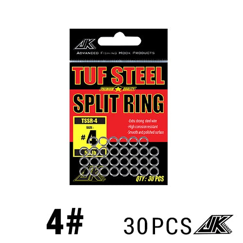 JK 1pack No.3-10/6-14mm HOT Fishing Split Rings For Heavy Duty Fish hook Connector Assist Hooks Sea Fishing Accessories Tackle