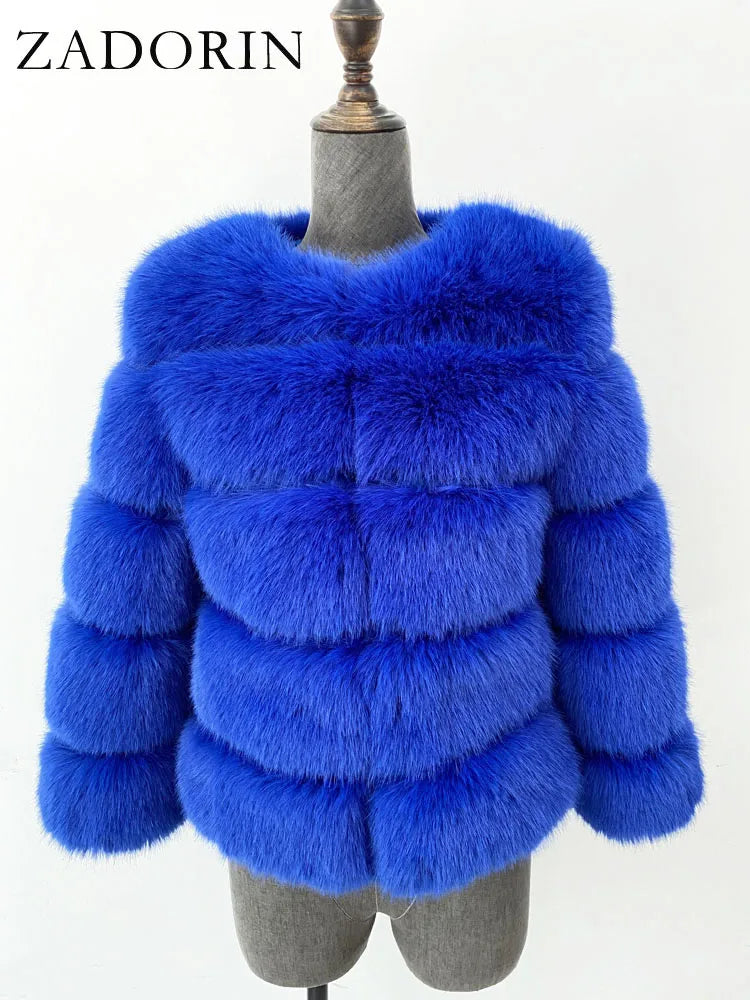 ZADORIN Woman’s Fluffy Winter Mink Coat Faux Fur S-6XL