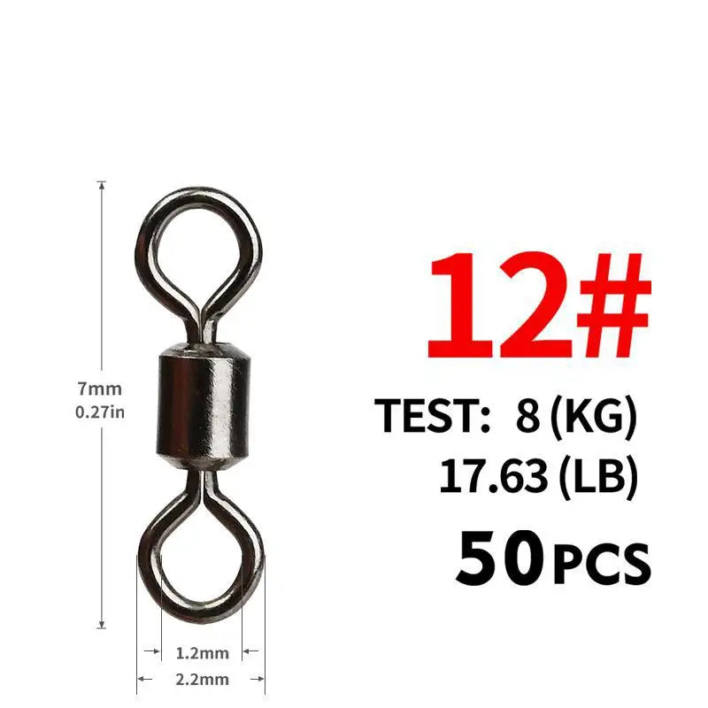 AquaForge Fishing Swivel Set - Stainless Steel Ball Bearing
