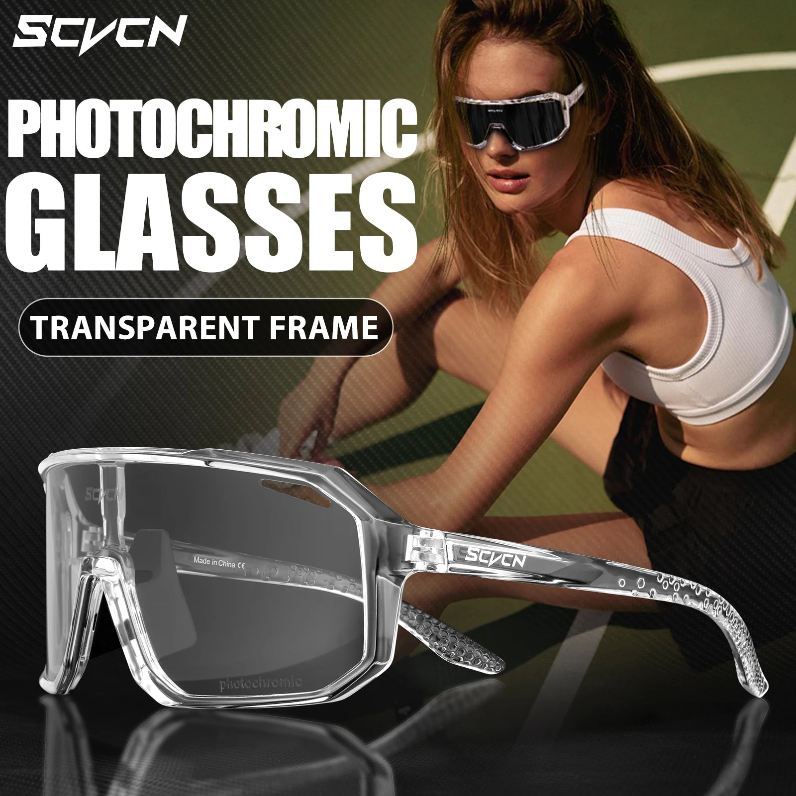 SCVCN Cycling Sunglasses - Photochromic UV400 Lenses