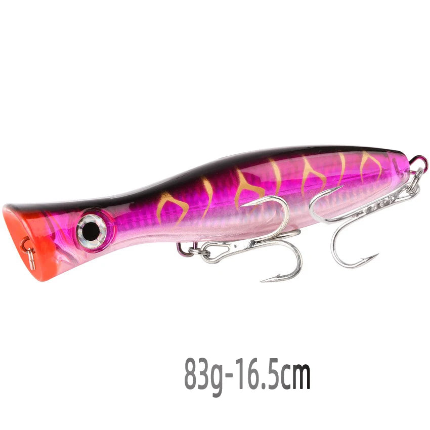 1Pcs Big Game Popper Fishing Lures 12.5cm 41g Saltwater Sea Fishing Lure Wobblers Lure Artificial Plastic bait Isca Pesca Tackle