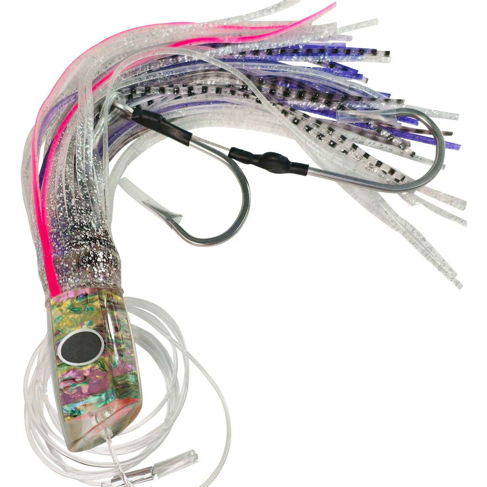 Aventik Resin Slant Head Trolling Lure with 3D Eyes and Dual-Layer Silicone Skirt for Tuna Mahi Mahi, Marlin, Wahoo and Sailfish