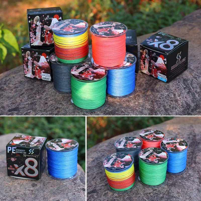 8 Strands Braided Fishing Line 100M 300M Multifilament Carp Fishing Japanese Braided Wire Fishing Accessorie PE Line