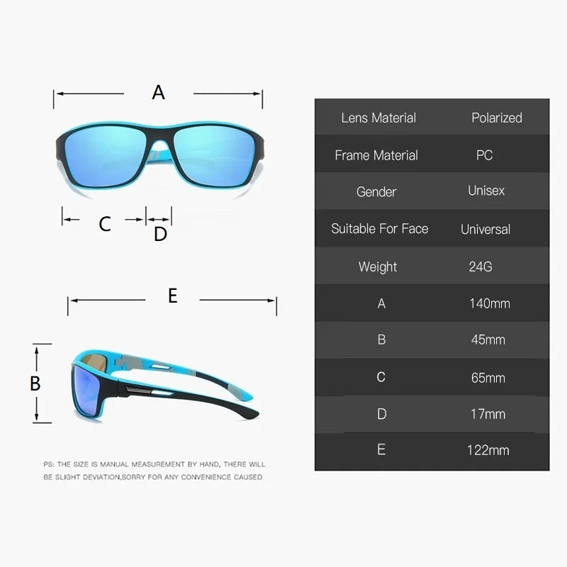 Designer Polarized Sports Sunglasses With Chain - UV400