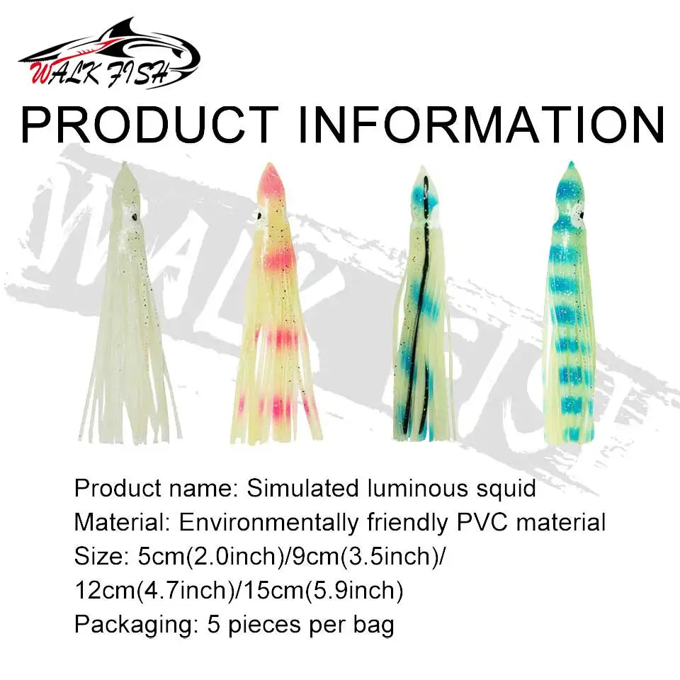 5PC Lures Squid Skirt Octopus Wobblers Sailfish Marlin Baits 5cm 9cm 115cm Artificial Bait
