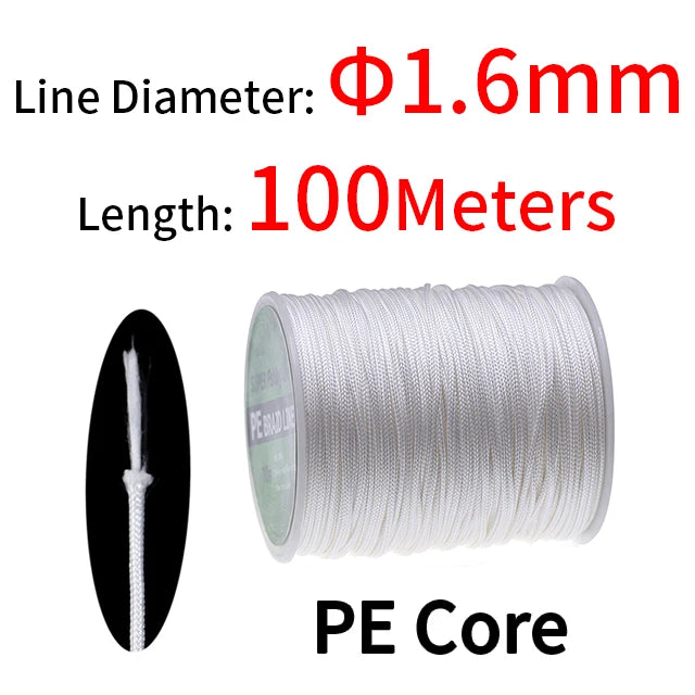 PE Braided Assist Line for Fishing Jigging Trolling Diving Spear Fishing Rope