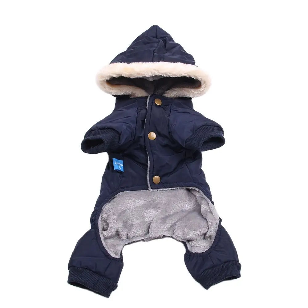 Dogs Cats Warm Jumpsuit Hoodie Windbreaker Outfit Winter Pet Clothing