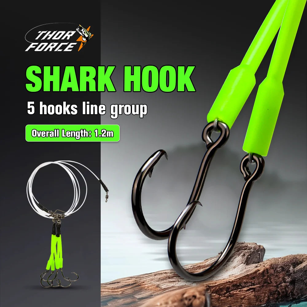 Big Game Fishing Hook Rig with 5 Hooks 1 Piece