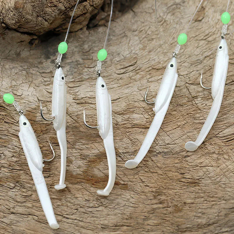AquaGlow Sabiki Cluster Lures - Luminous Eel Saltwater Gear