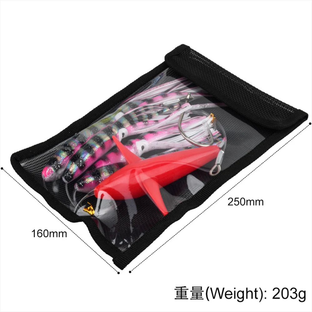 9"Rig Bird Trolling Lures Fishing Rigged Lure Squid Tuna Daisy Chain Artificial Bait Saltwater Big Game Fishing Mahi Marlin