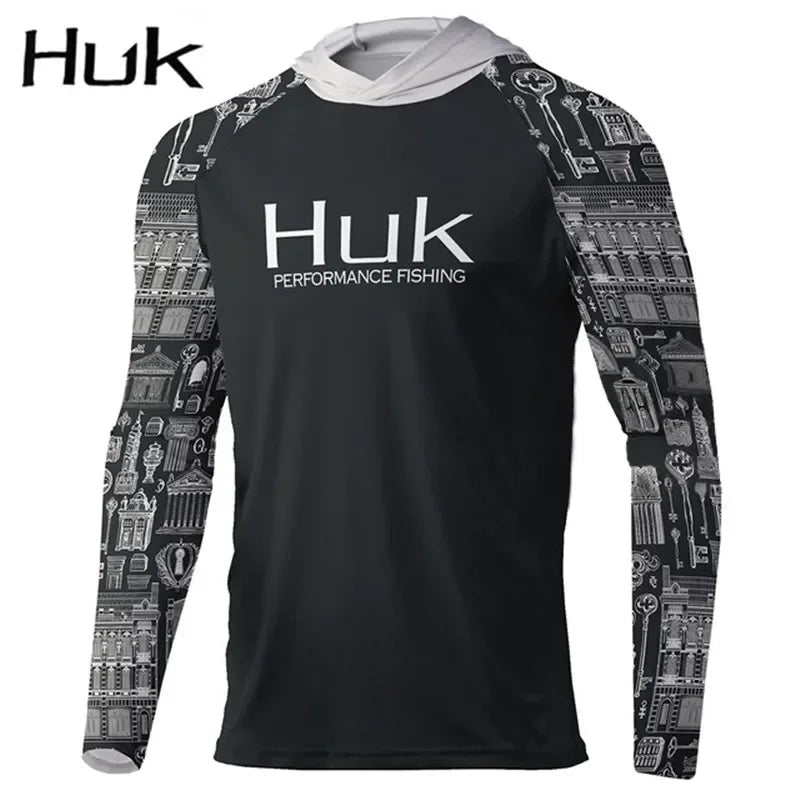 New Gear Mens Fishing Hooded Shirts - High Performance