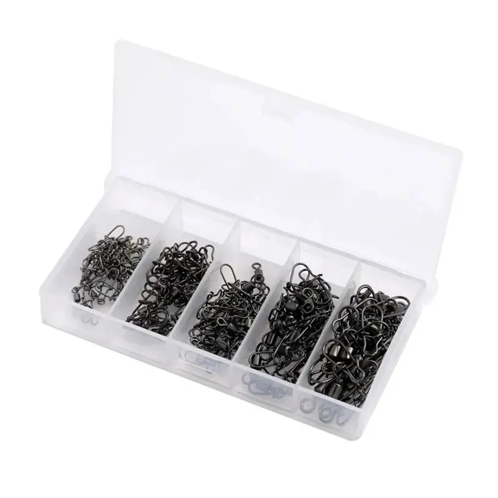 AquaPro Stainless Fishing Swivel Kit 50pc - Sturdy Bearings