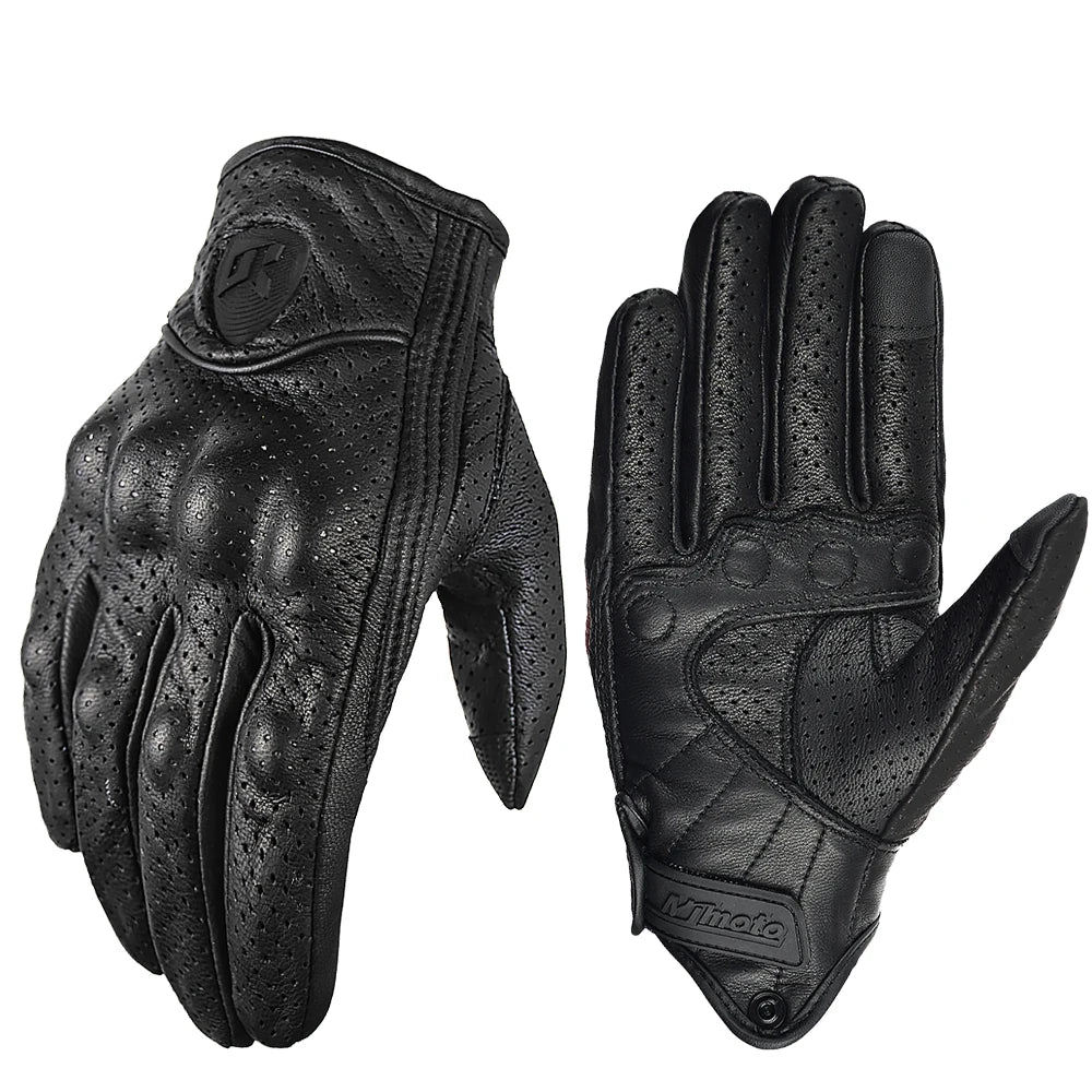 Motorcycle Breathable Gloves Men Women Moto Leather Full Finger Gloves