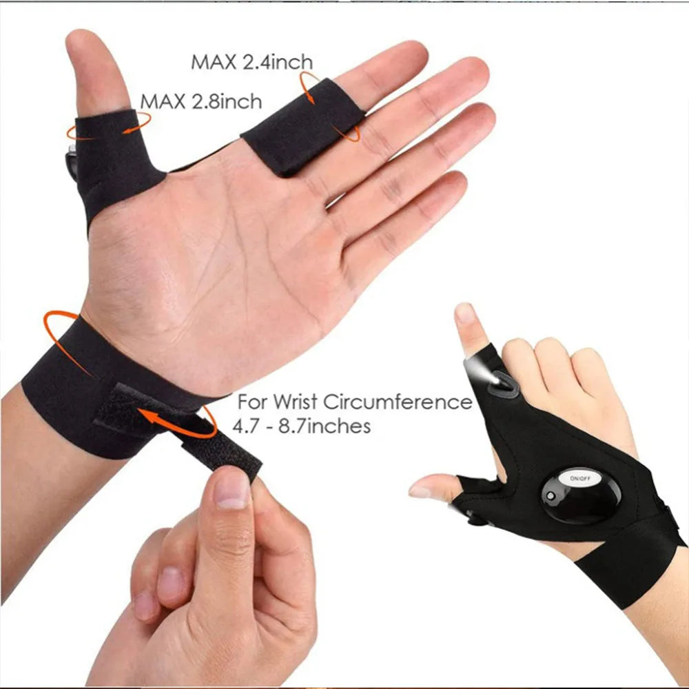 LumenFlex LED Bike Gloves - Lit Fingertips Night Riding