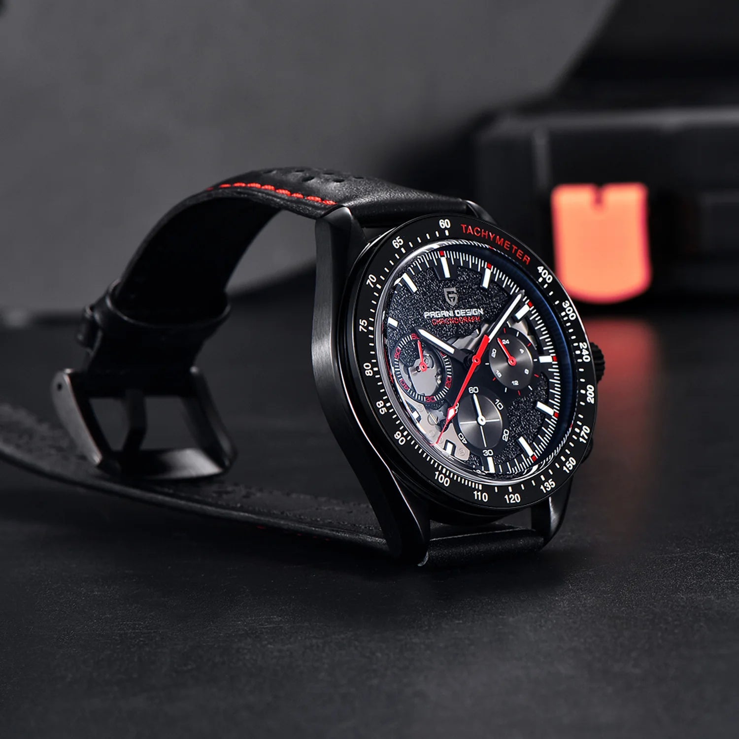 PAGANI Men's Watches Chronograph Men’s Quartz Wristwatch Leather Waterproof Sports