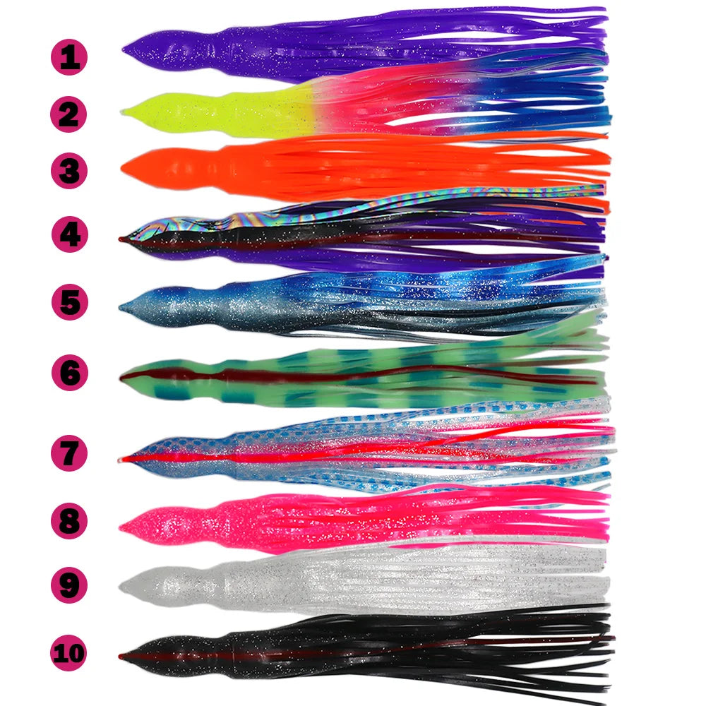 12'' Replacement Octopus Skirts for Trolling Lures Fishing Lure Skirt Marlin Tuna Big Game Fishing