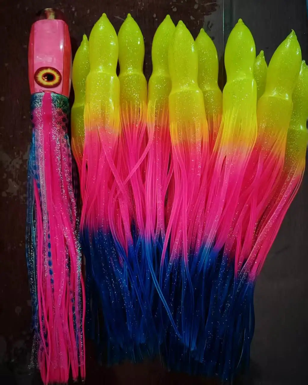 12” Tuna Big Game Marlin Skirts Tuna Trolling Squid Lures Rubber PVC Fishing Trolling Lure Replacement Octopus Skirts