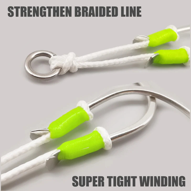 3-SJ Slow Jigging Twin Assist Jigging Hooks Glow Wrap