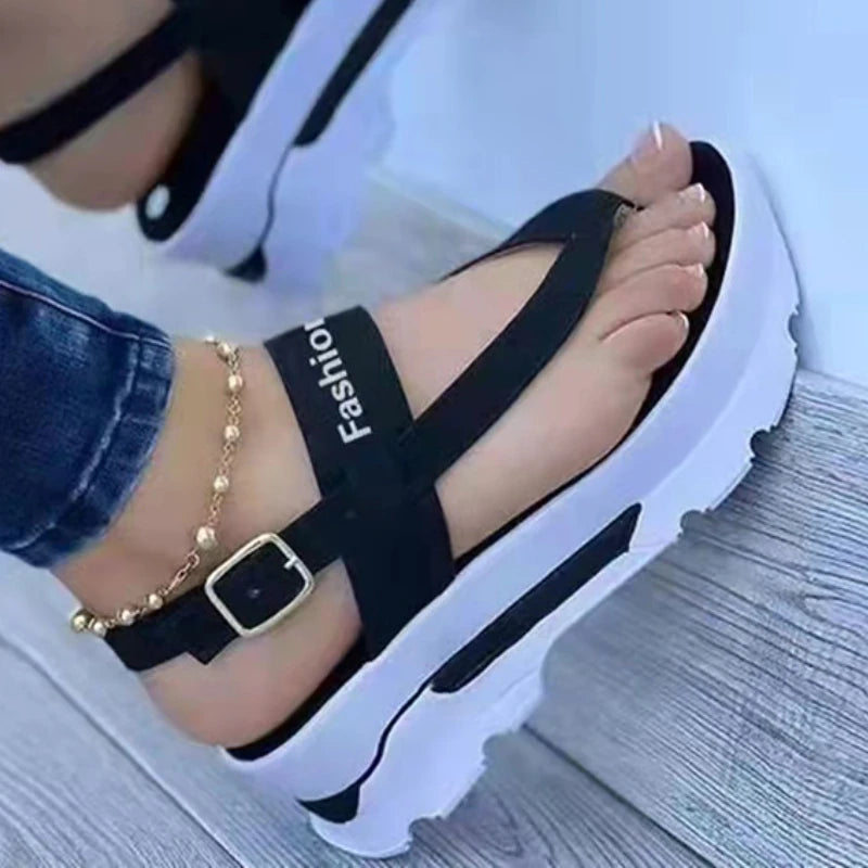 Women Summer Wedge Heel Thong Strap Sandals New 2025 Outerwear