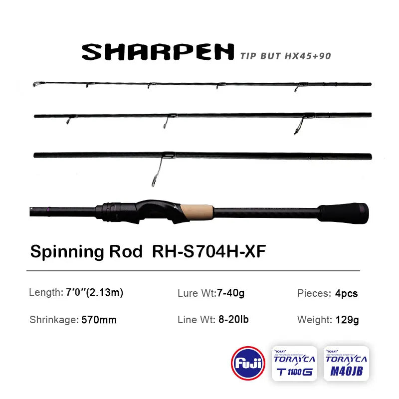 Spinning/Conventional Travel Rods, Long XF/MF Action Rods FUJI Components Fishing Poles for any destination.