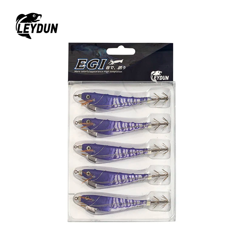 LeyDun Luminous Squid Jig Set - Glow Night Fishing Lures