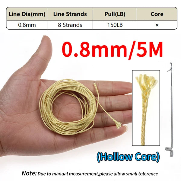 Ellllv 150LB -300LB Braided Kelvar Fishing Line High Strength Assist Cord Sea Fishing Heavy Duty Jigging Hook Tying String