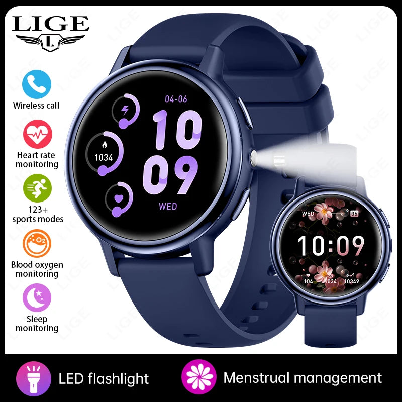 LIGE Women’s Health Monitor, Waterproof Sports Bluetooth Call Smartwatch