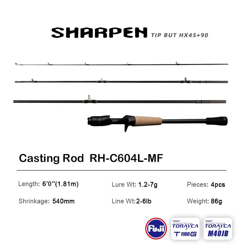 Spinning/Conventional Travel Rods, Long XF/MF Action Rods FUJI Components Fishing Poles for any destination.