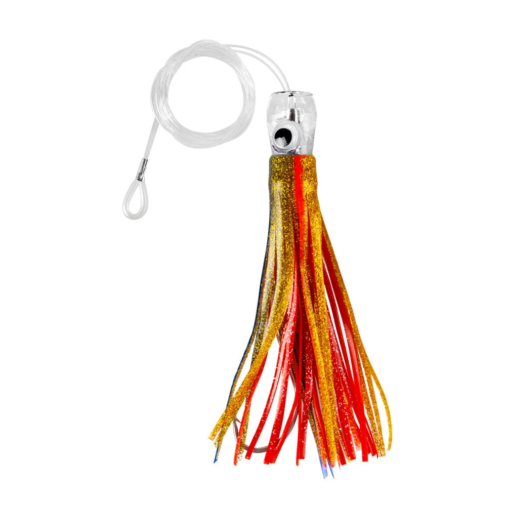 Resin Head Octopus Soft Skirt Trolling Lure Big Game Deep Sea Fishing for Marlin Tuna 1PC 17cm/25cm