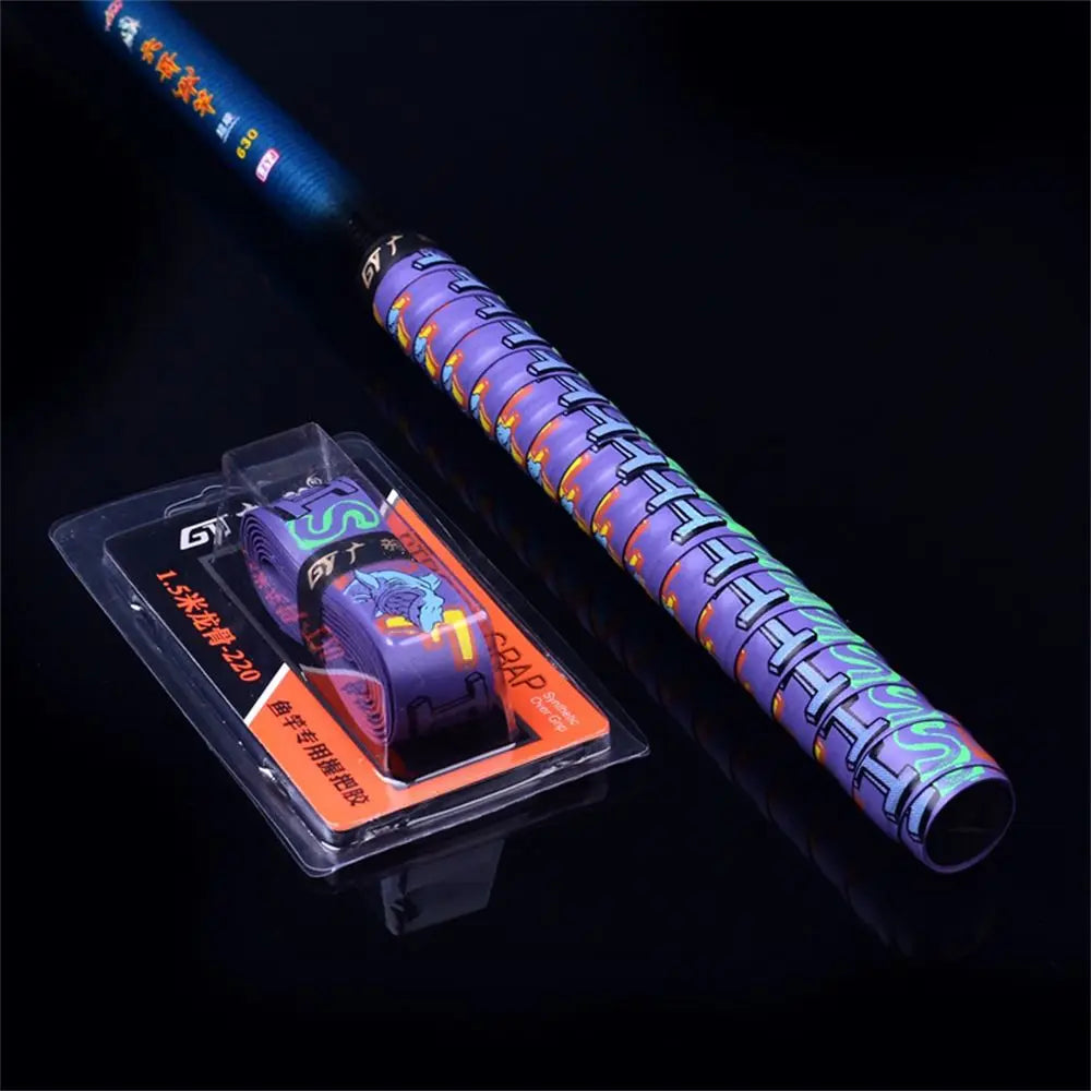 1.5m Insulation Sweat-absorbent Camouflage Fishing Rod Sweatband Fishing Rod Grip Heat Shrink Wrap Racket Handle Grips