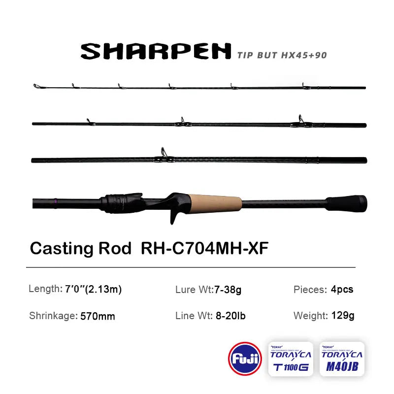 Spinning/Conventional Travel Rods, Long XF/MF Action Rods FUJI Components Fishing Poles for any destination.