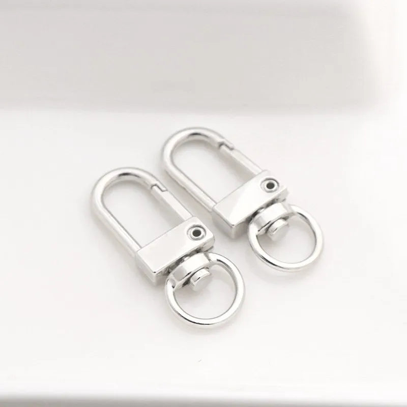 10pcs/lot Rotating Dog Buckle Gold Color Rhodium Metal Lobster Clasps Hooks For DIY Jewelry Making Key Ring Chain Accessories ﻿