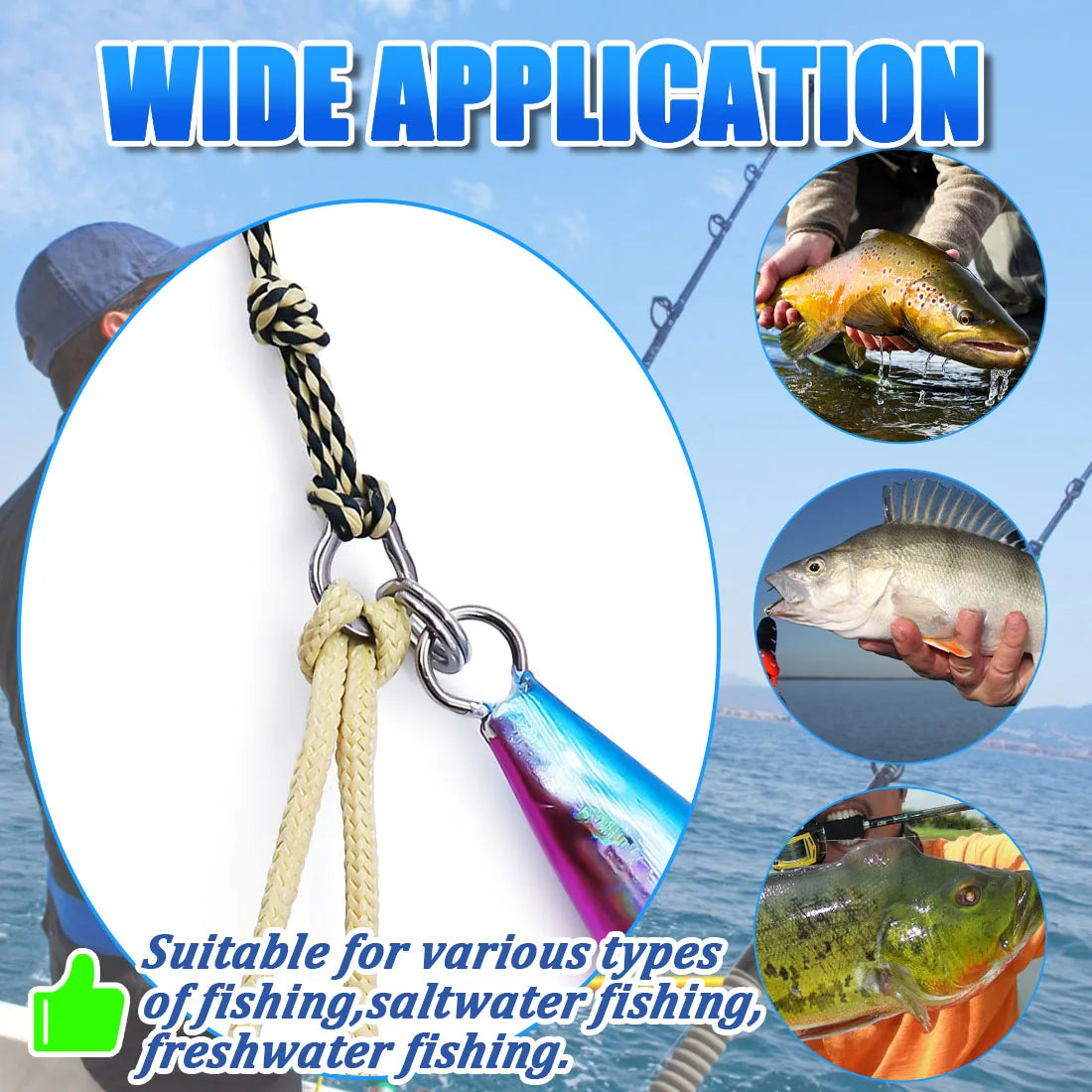 FishTrip Solid Ring Pear Shape Stainless Steel Saltwater Fishing Accessories 200-350lb.