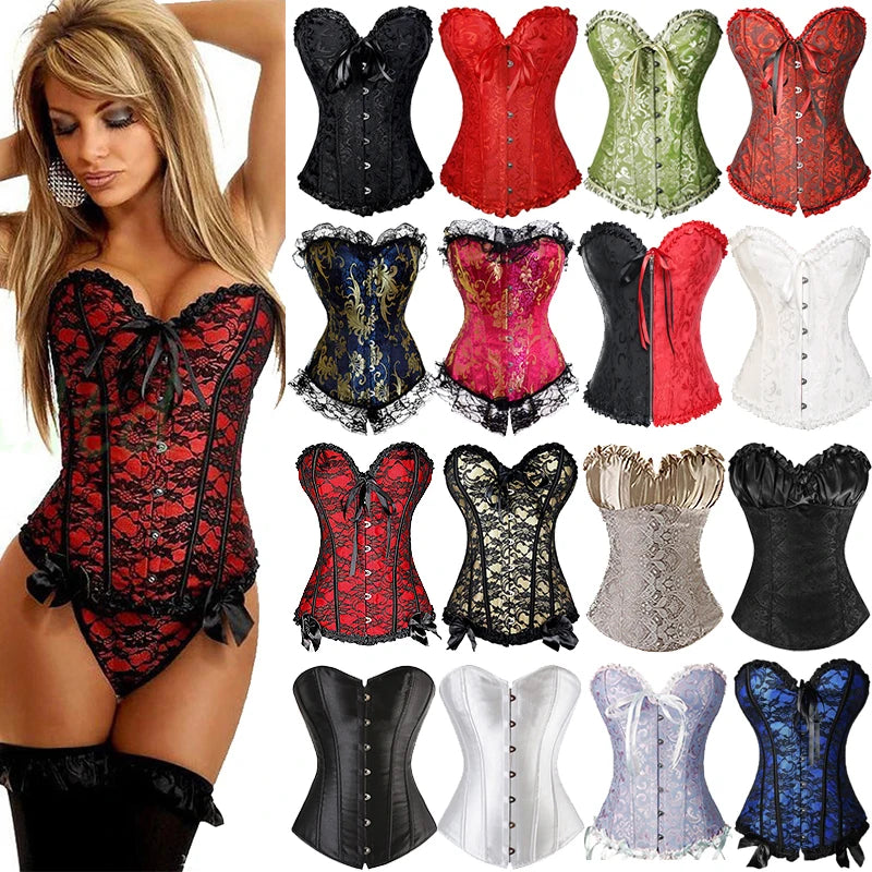 Women’s Steampunk Gothic Clothing. Plus Size Corsets Lace Up Bustier Body Shapers S-6XL