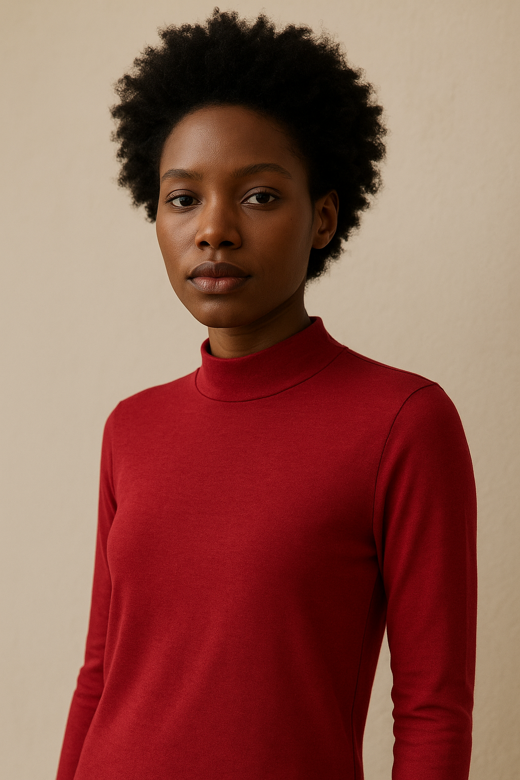 LunaThread Autumn Mock Neck Knit Sweater - Cozy Fit