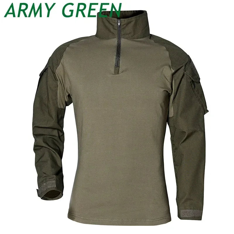 Men Combat Cargo Tactical Camo Waterproof Shirts US Size S-4XL