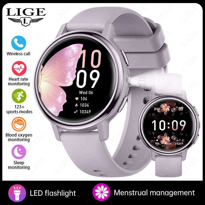 LIGE Women’s Health Monitor, Waterproof Sports Bluetooth Call Smartwatch