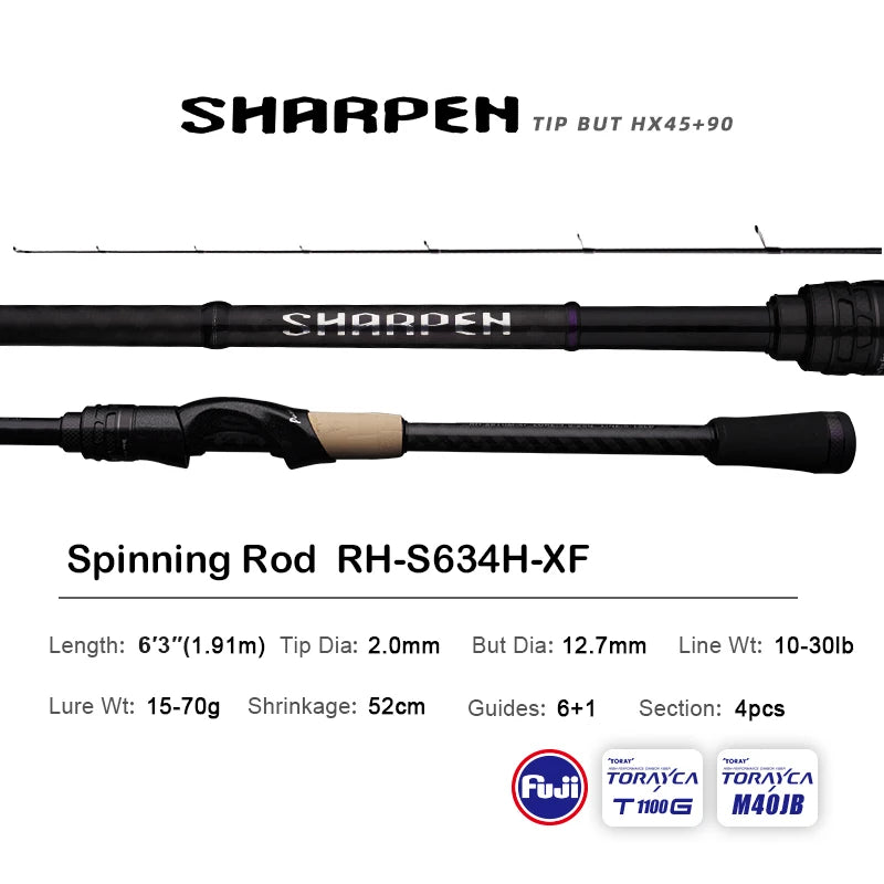 Spinning/Conventional Travel Rods, Long XF/MF Action Rods FUJI Components Fishing Poles for any destination.