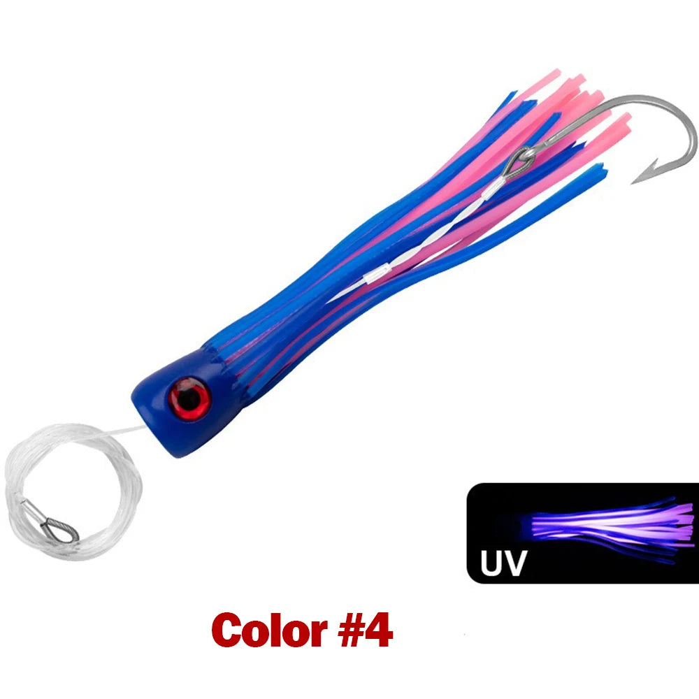 Big Game Fishing Teaser Rigged Feather Bird Trolling Lure Squid Tuna Daisy Chain Saltwater Bait Mahi Wahoo