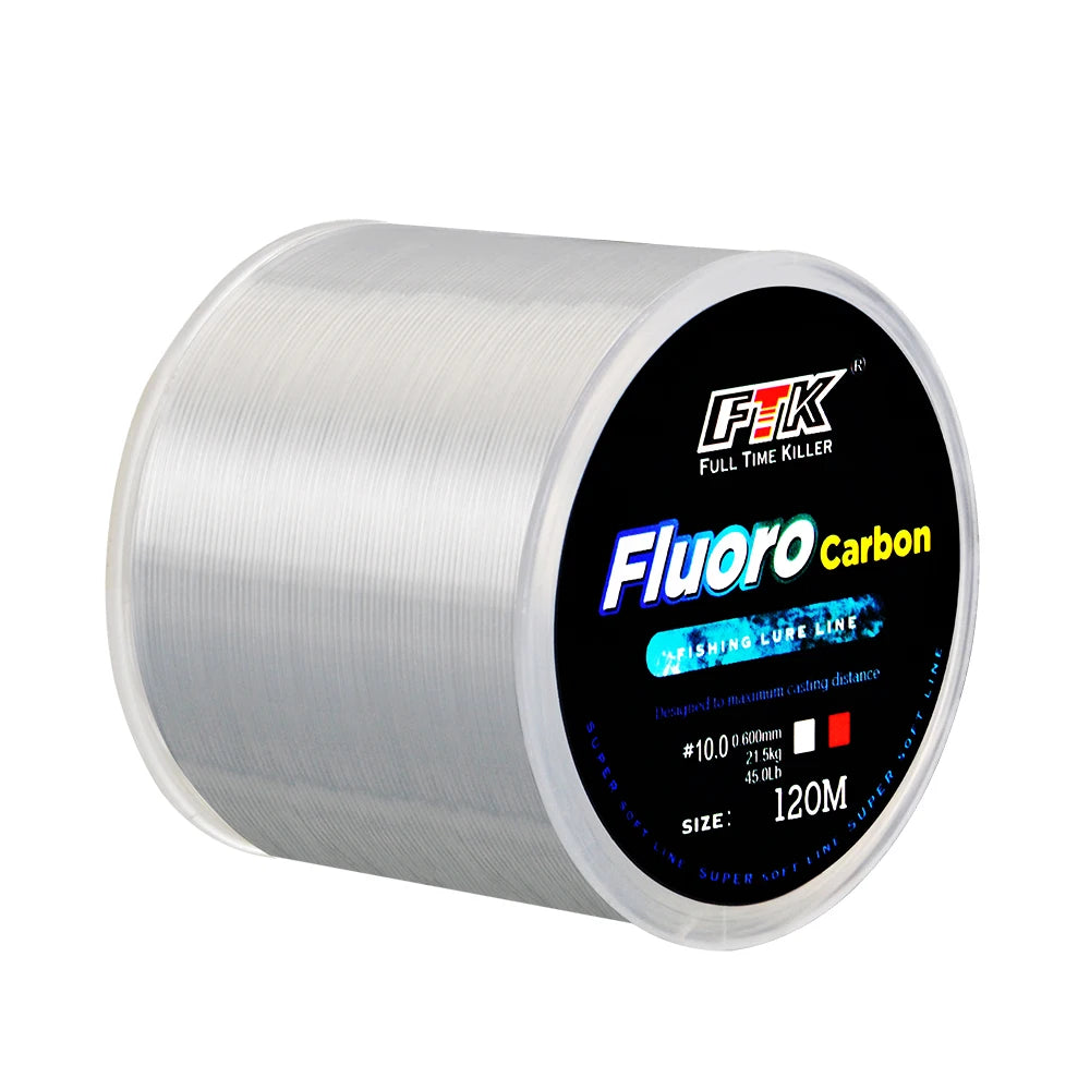AquaLine Fluorocarbon Coated Line - Carbon Nylon Surface