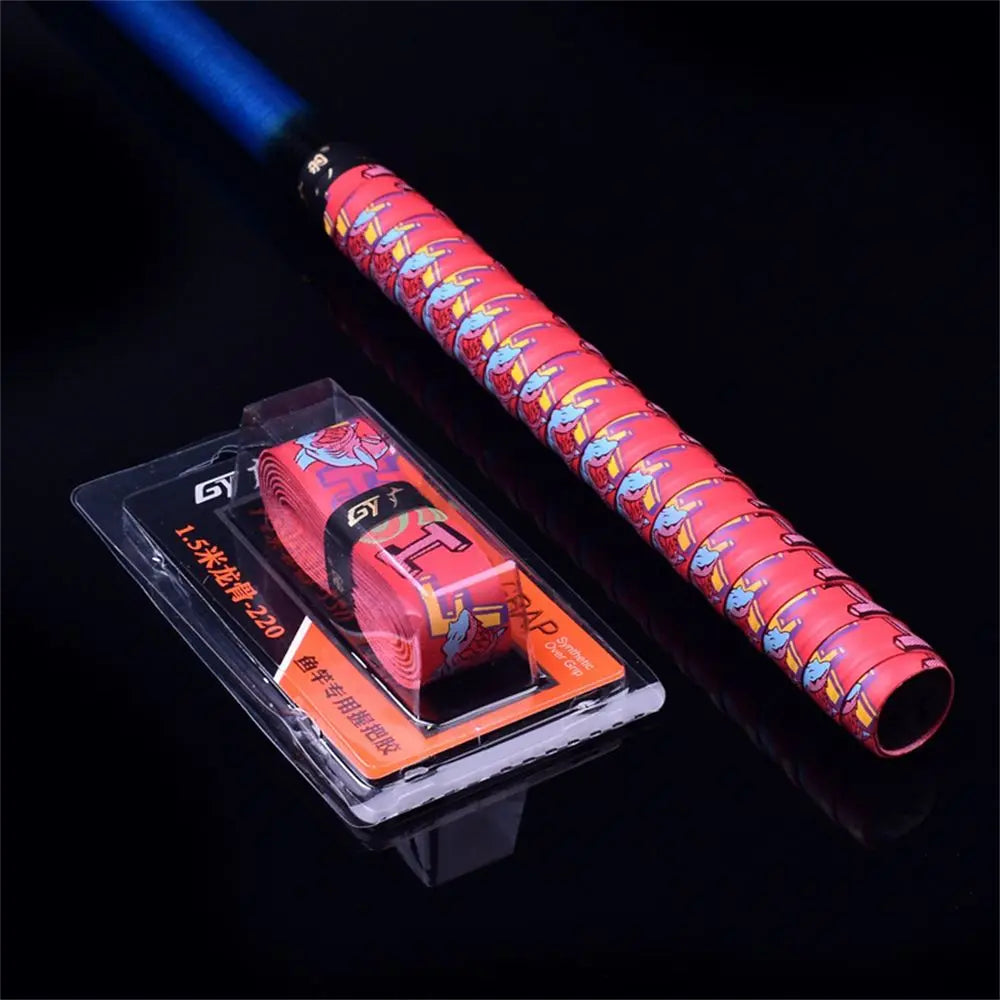 1.5m Insulation Sweat-absorbent Camouflage Fishing Rod Sweatband Fishing Rod Grip Heat Shrink Wrap Racket Handle Grips