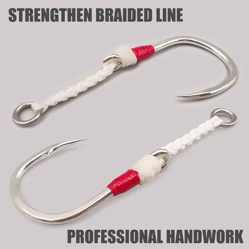 Fishing 4-PJ Power Assist Hooks Heavy Duty Big Game 3 Pack 240-400lb. PE Line
