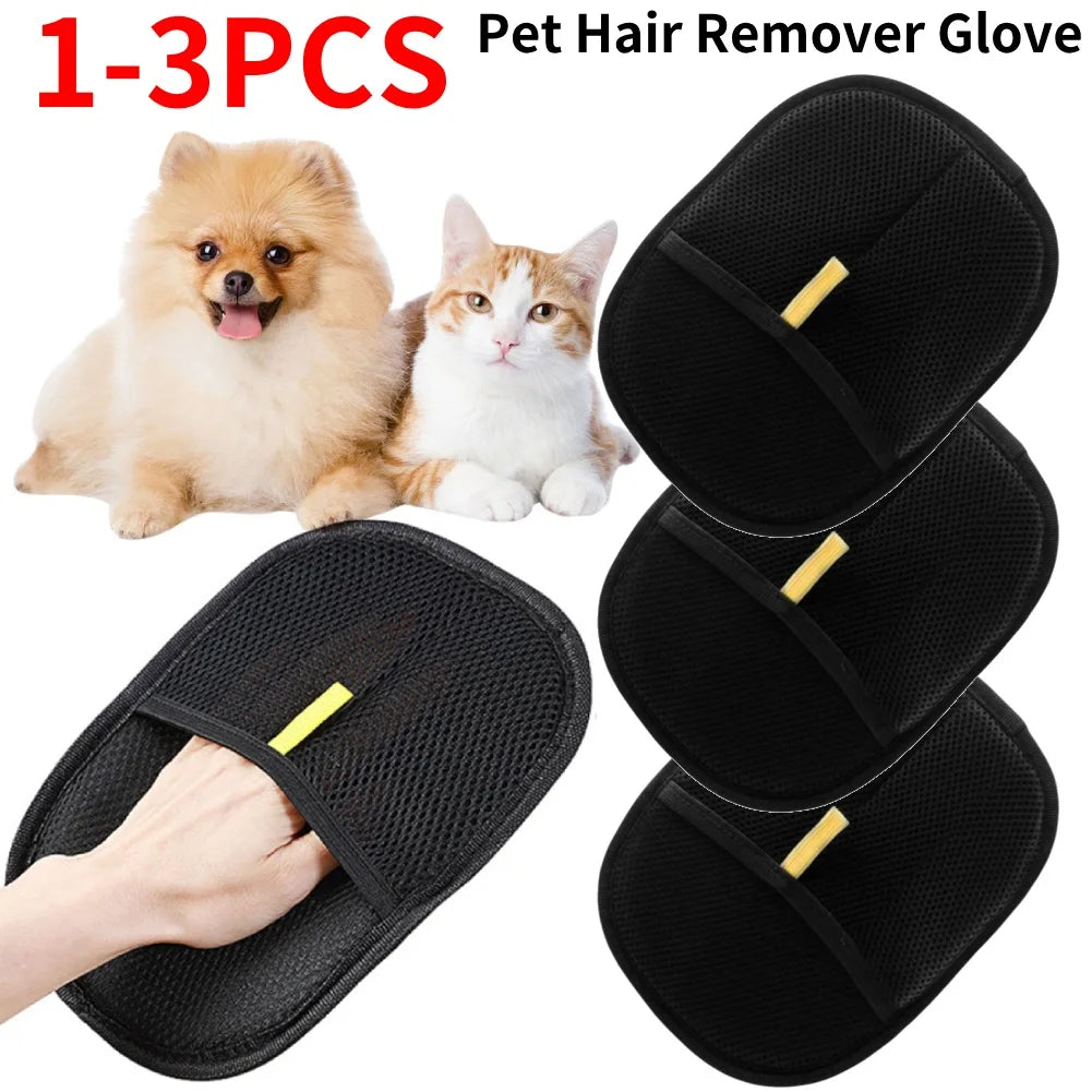 Pet Hair Remover Deshedding Glove Brush for Dog Cat with Long/Short/Hair 2pcs