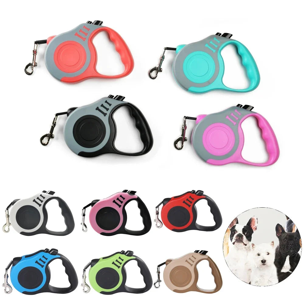 Dog Leash Strong Nylon Puppy Lead For Small Medium Large Dogs Automatic Retractable Durable 3m 5m