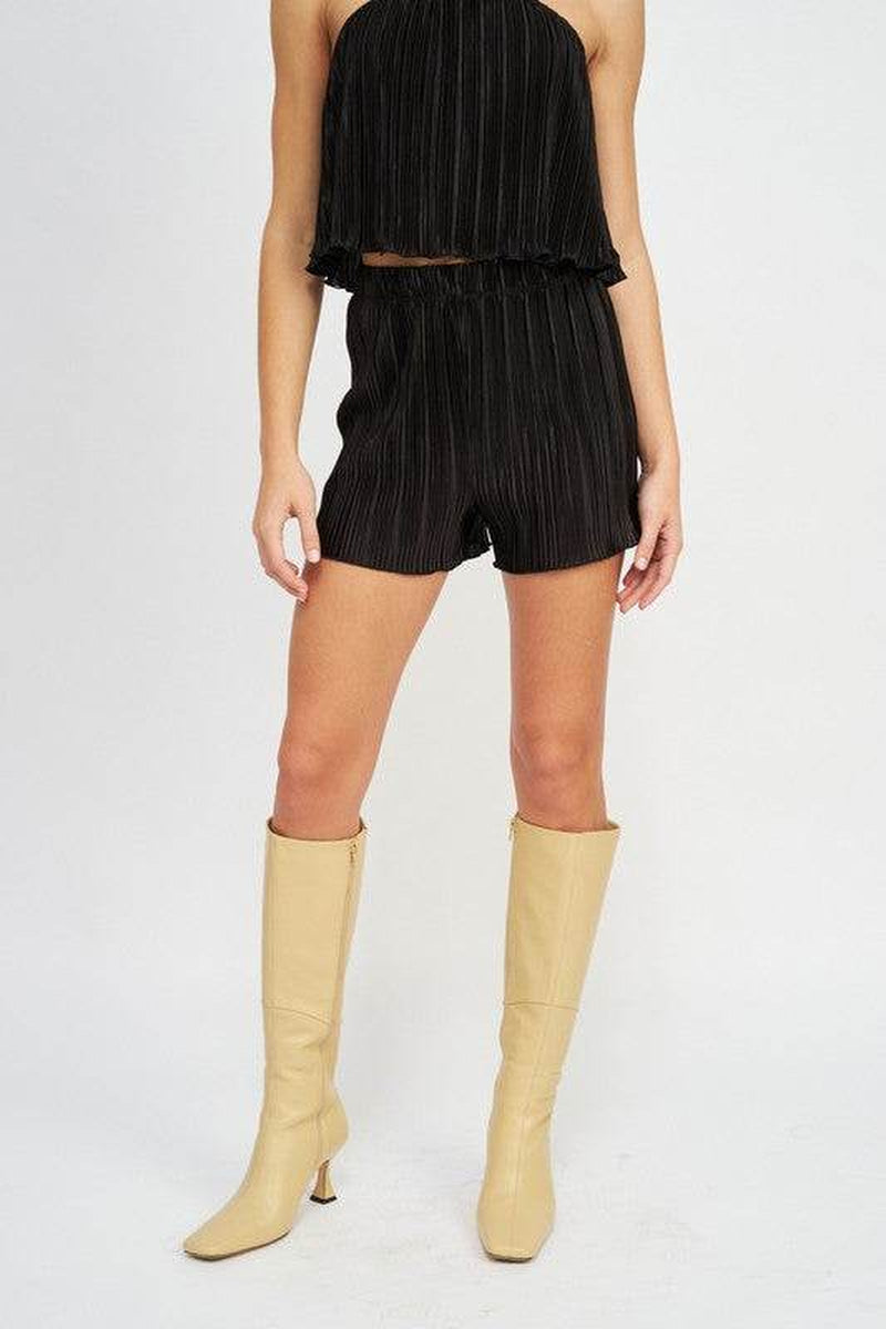 USA Fit High Waist Shorts - Elastic Waistband Comfort