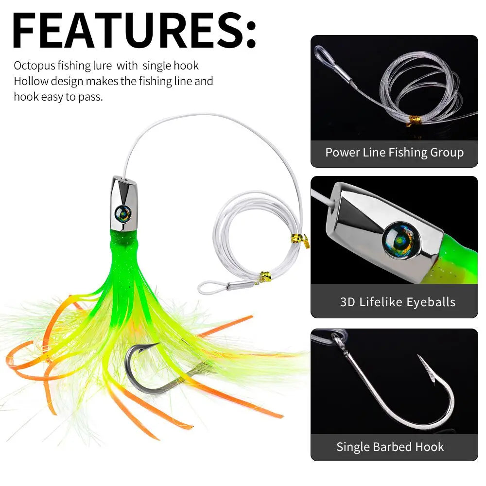 DeepSea Pro Lure 22cm 85g Zinc Head Octo Skirt - Big Game