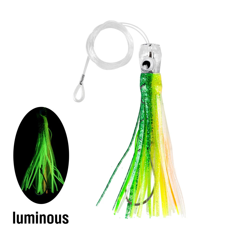 Resin Head Octopus Soft Skirt Trolling Lure Big Game Deep Sea Fishing for Marlin Tuna 1PC 17cm/25cm
