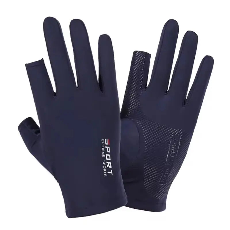 Ice Silk Half Finger Cycling Gloves - High Elastic Comfort