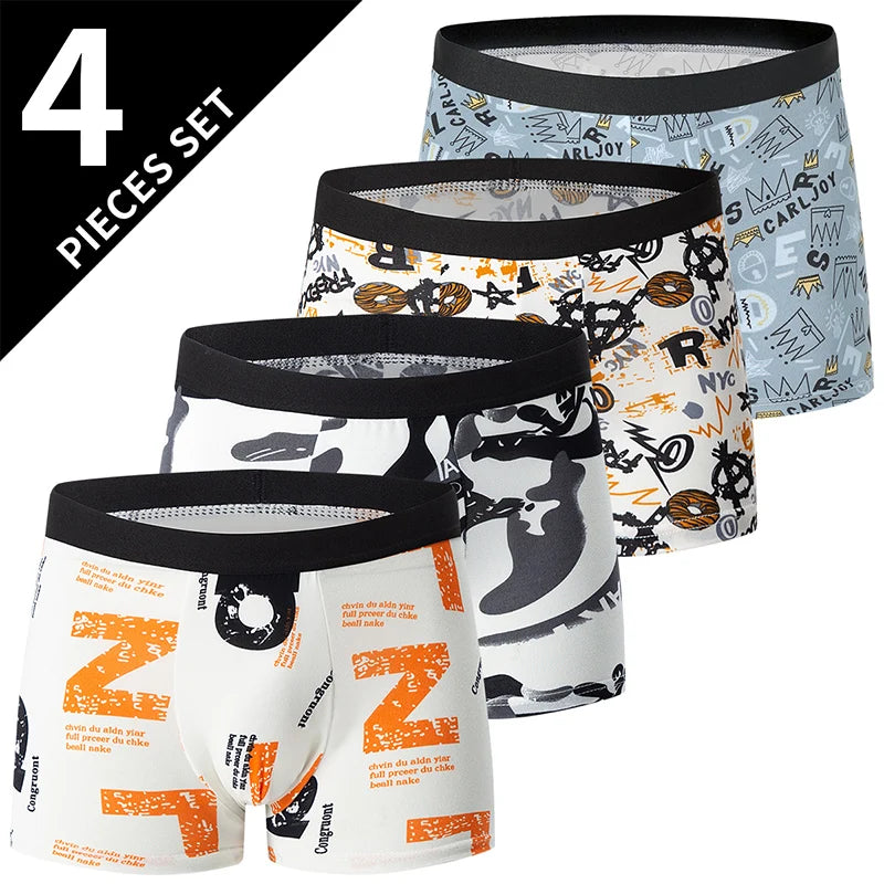 AeroFlex 4P Print Mix Beach Shorts - Breathable Plus Size